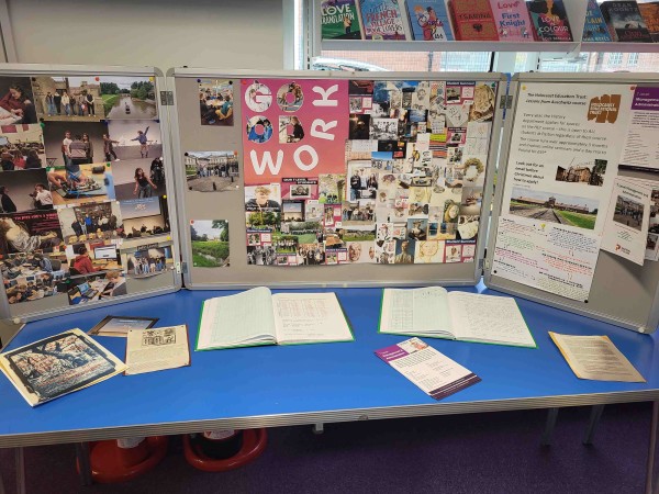 Part of the T Level students' display in North Walsham Library.